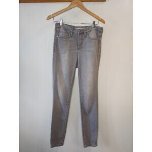 Athleta Women's Size 8 Sculptek Skinny Jeans Light Gray Stretch Denim